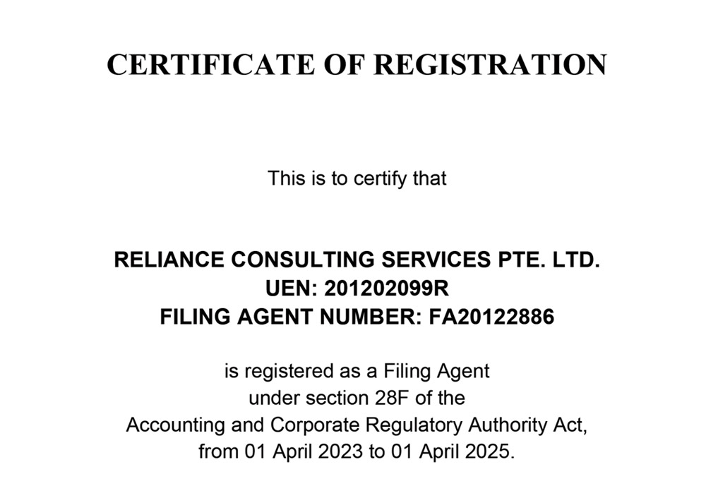 ACRA Registered Filing Agent Singapore